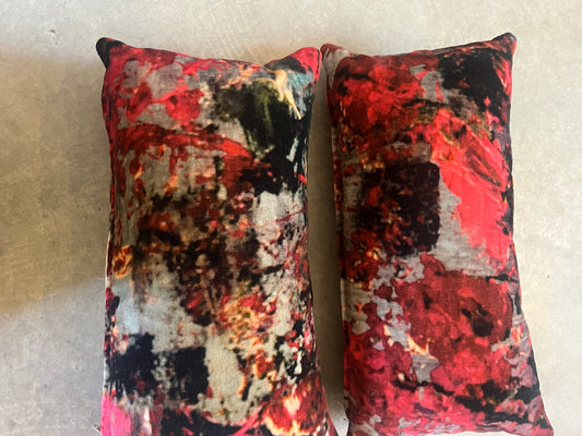 Cushion abstracted flowers on velvet by Bogdan Mihai Radu