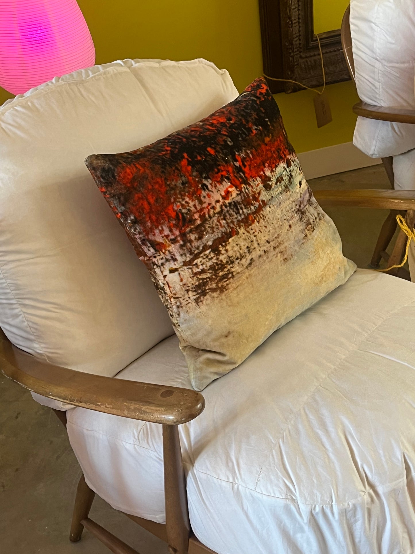 Cushion abstracted skyline on velvet Bogdan Mihai Radu