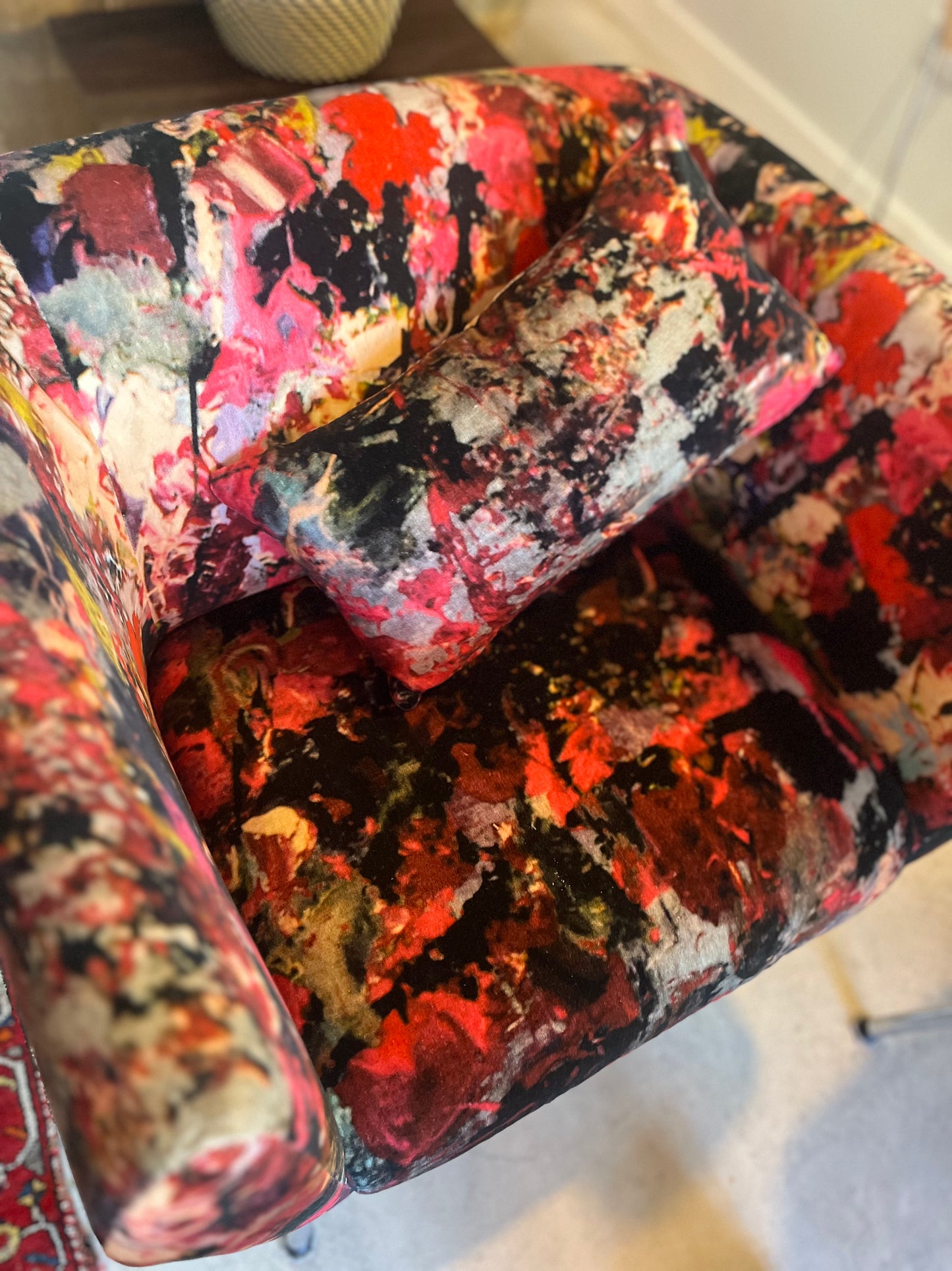 Cushion abstracted flowers on velvet by Bogdan Mihai Radu