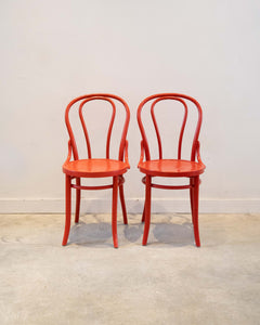 Thonet bistro chair in red - 2 only