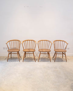 Ercol cowhorn horseshoe chair - set of four