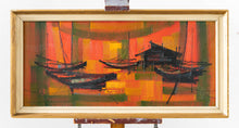 Load image into Gallery viewer, Boats in a Sunset - mid century