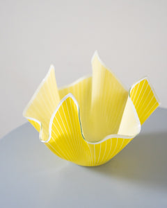 Vintage yellow glass handkerchief vase/vessel reduced from £100 - £50