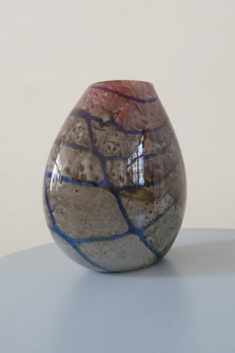 Brown Glazed round flat fronted vase/vessel