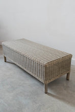 Load image into Gallery viewer, Grey wicker bench and waterproof cushion