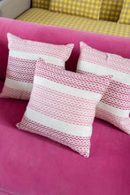 Load image into Gallery viewer, Cushions in pink zig zag linen